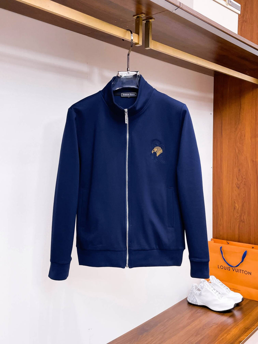 Stefano Ricci Eagle Logo Technical Jersey Tracksuit Navy Blue