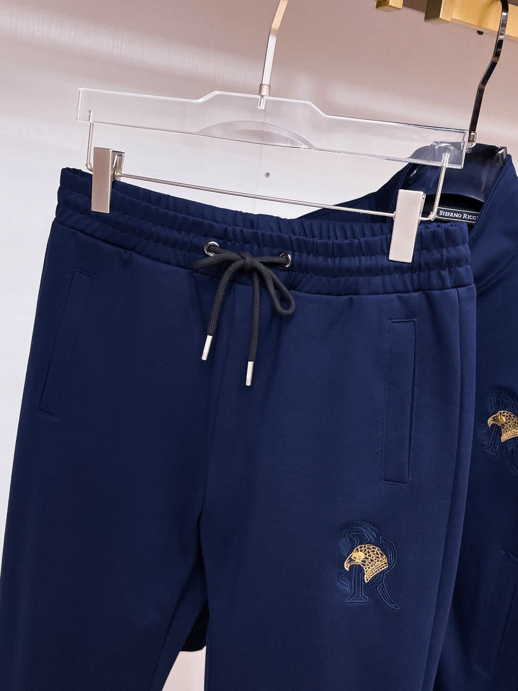 Stefano Ricci Eagle Logo Technical Jersey Tracksuit Navy Blue