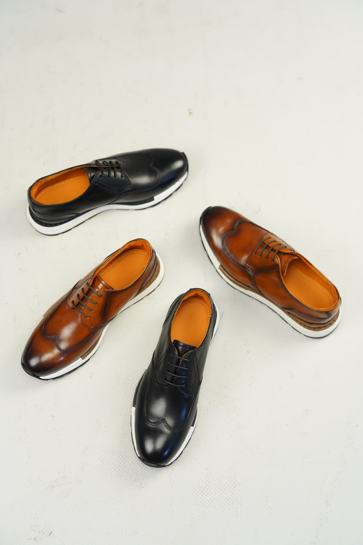 Amalfi Wingtip Derby Sneaker — Warm Tan