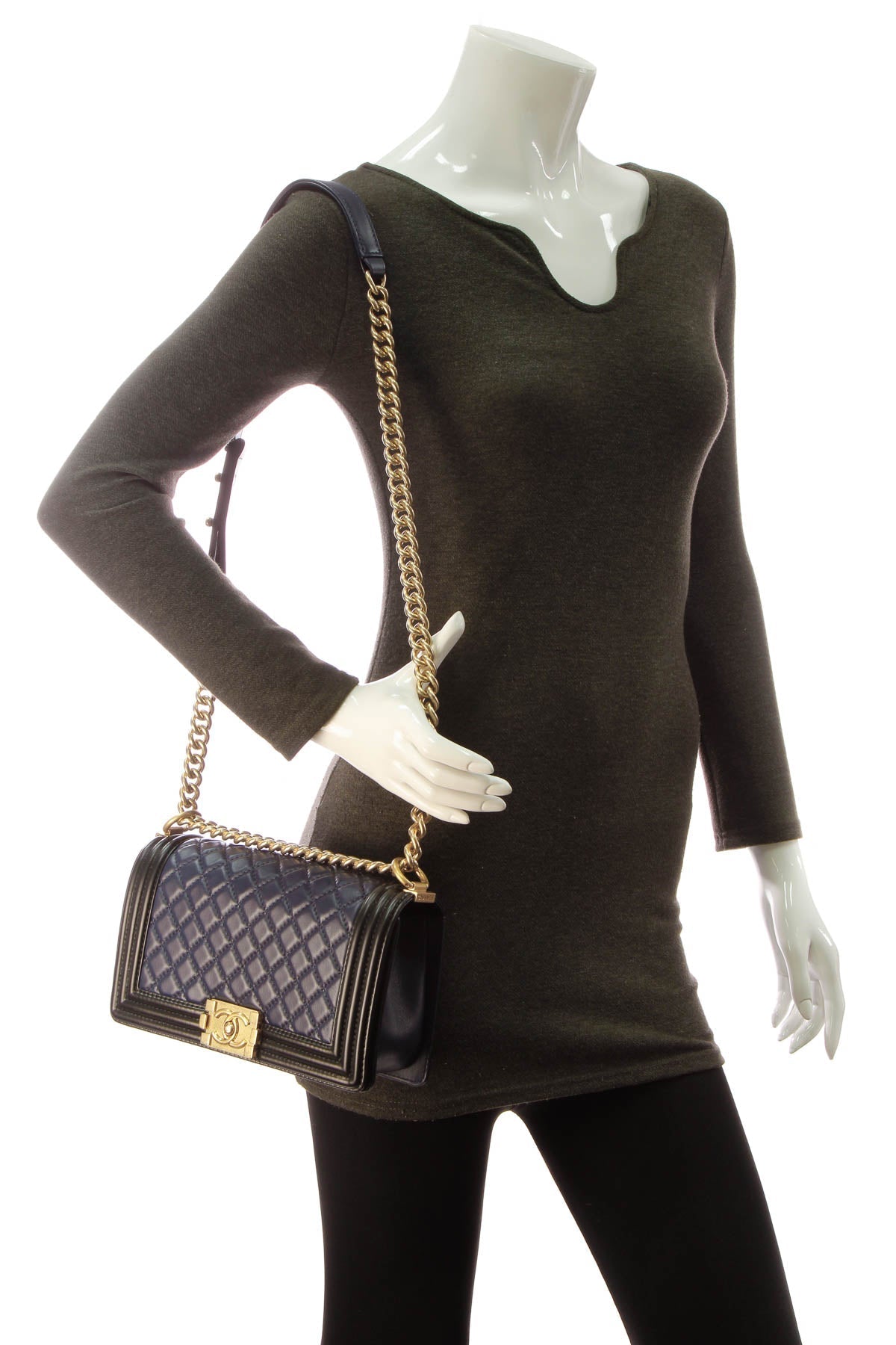 Medium Boy Bag - Navy/Black