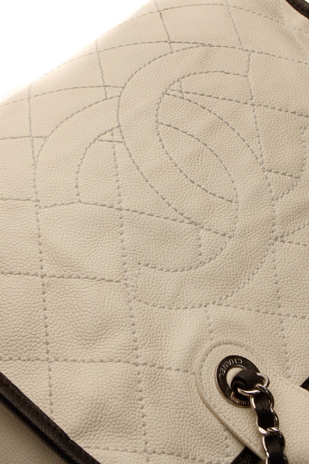 Timeless Top Handle Bowling Bag - Ivory Caviar