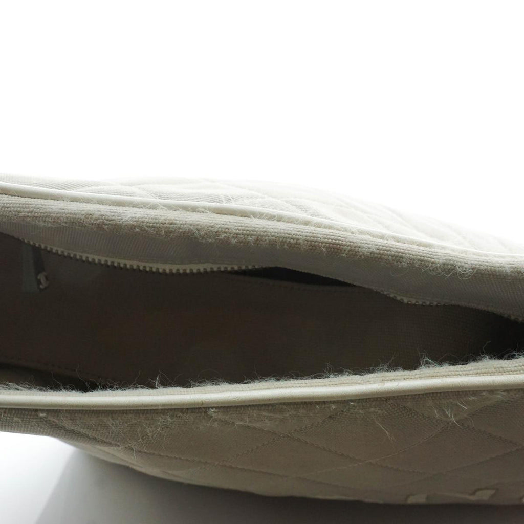 Chanel Shoulder Bag Gray Canvas