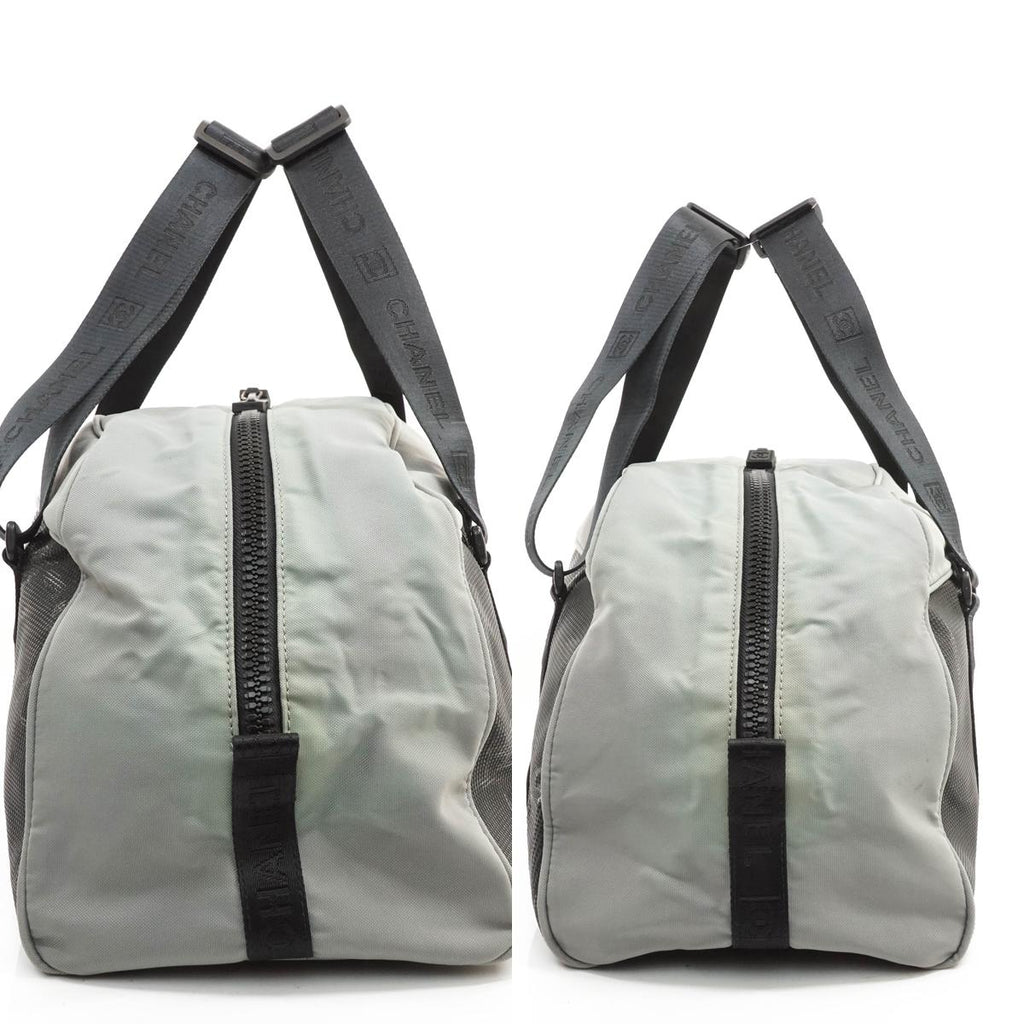 Chanel Boston Bag Nylon Gray