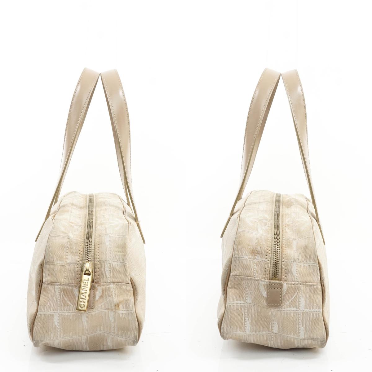 Chanel Travel Line Hand Bag Beige