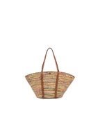 Prada Straw and Leather Tote Bag