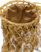 Prada Leather Mesh and Satin Clutch