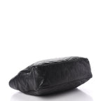Saint Laurent Niki Crinkled Matelasse Monogram Large Shopping Black Calfskin Leather Tote