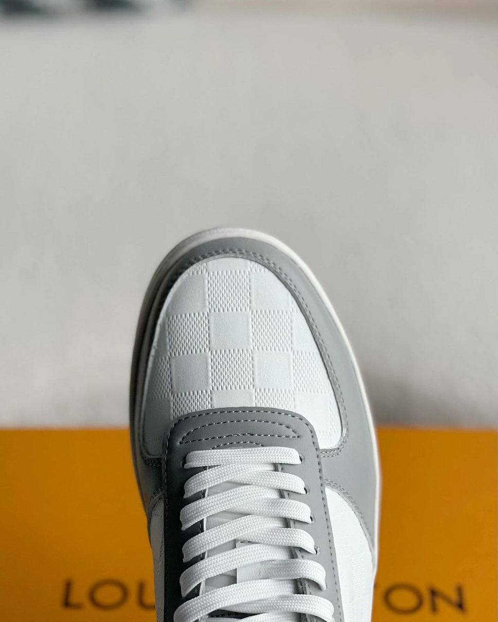Dior B27 Low-Top Sneaker Grey and White Smooth Calfskin with Black Dior Oblique Jacquard Panel