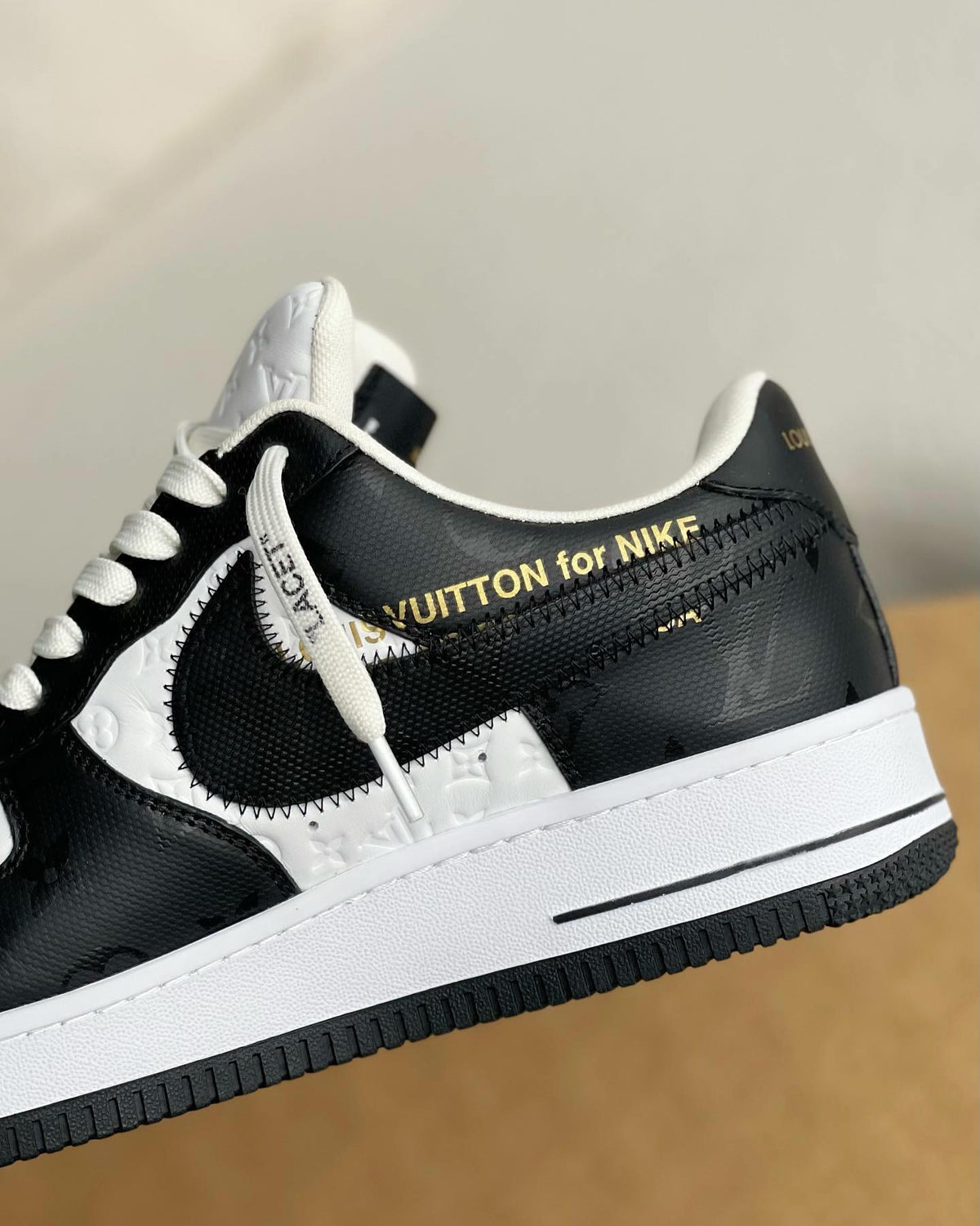 Louis Vuitton X Nike Air Force 1 Low Black White Sneaker