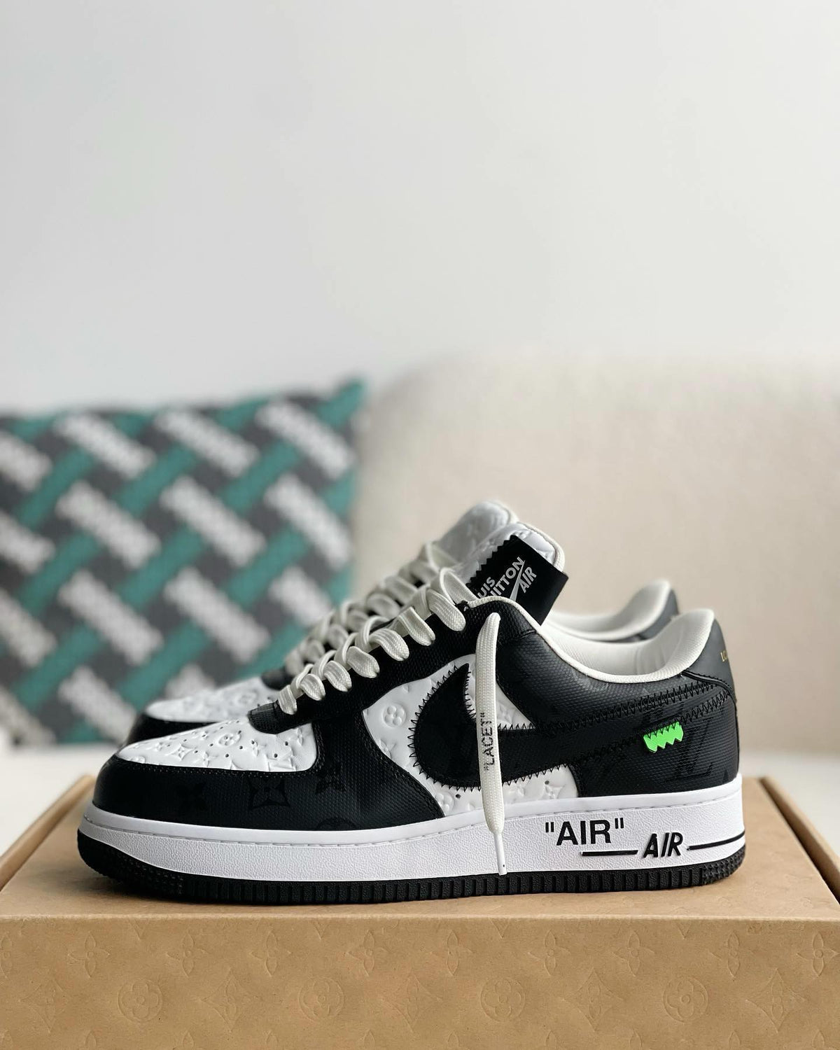 Louis Vuitton X Nike Air Force 1 Low Black White Sneaker