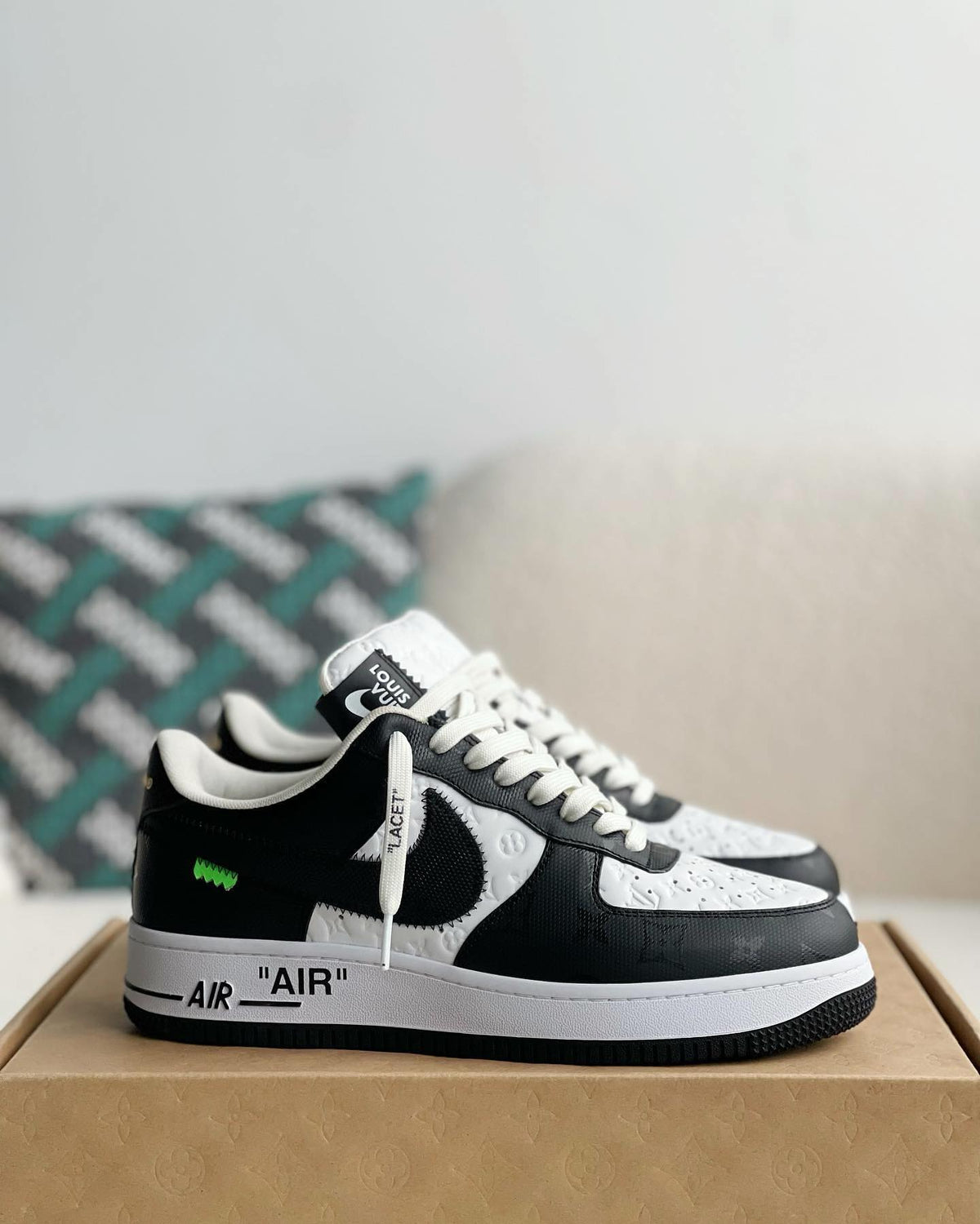 Louis Vuitton X Nike Air Force 1 Low Black White Sneaker