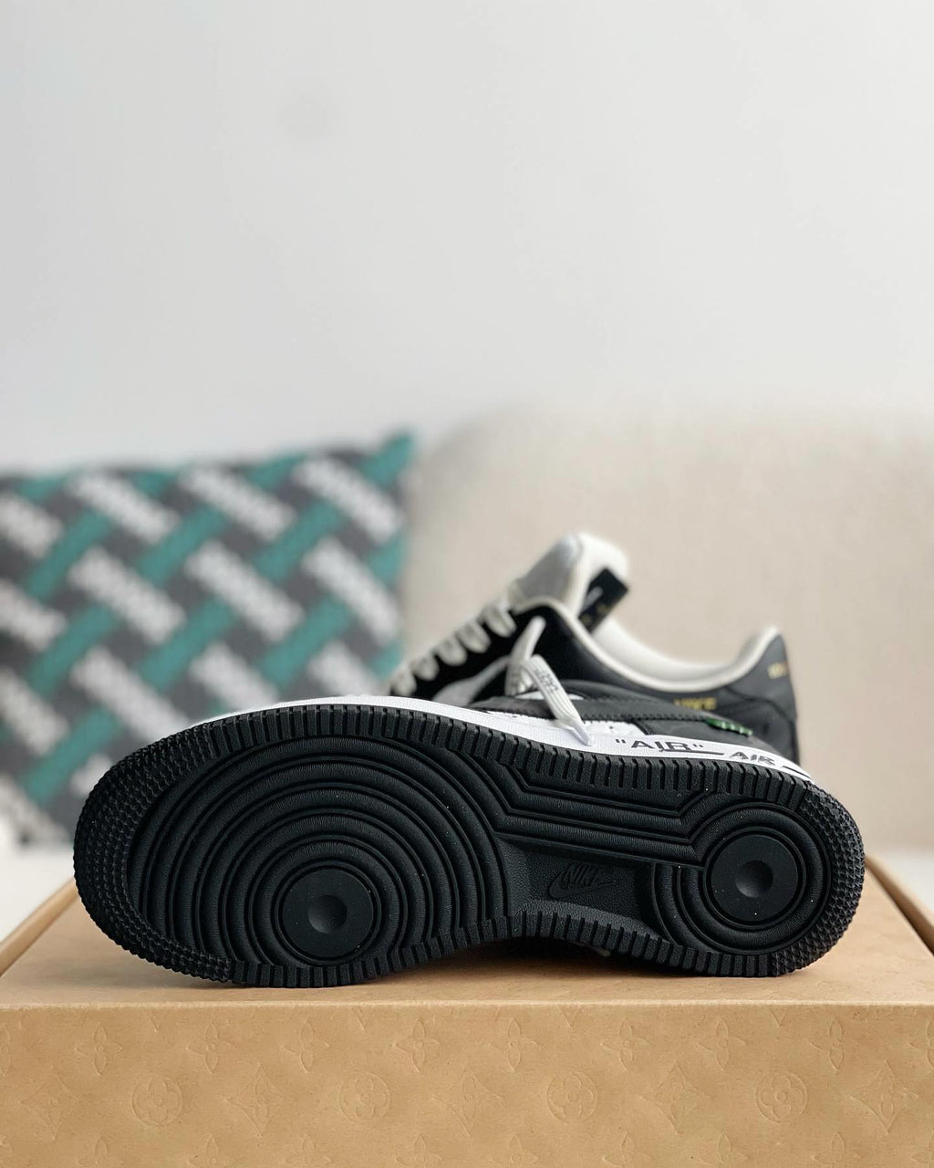 Louis Vuitton X Nike Air Force 1 Low Black White Sneaker