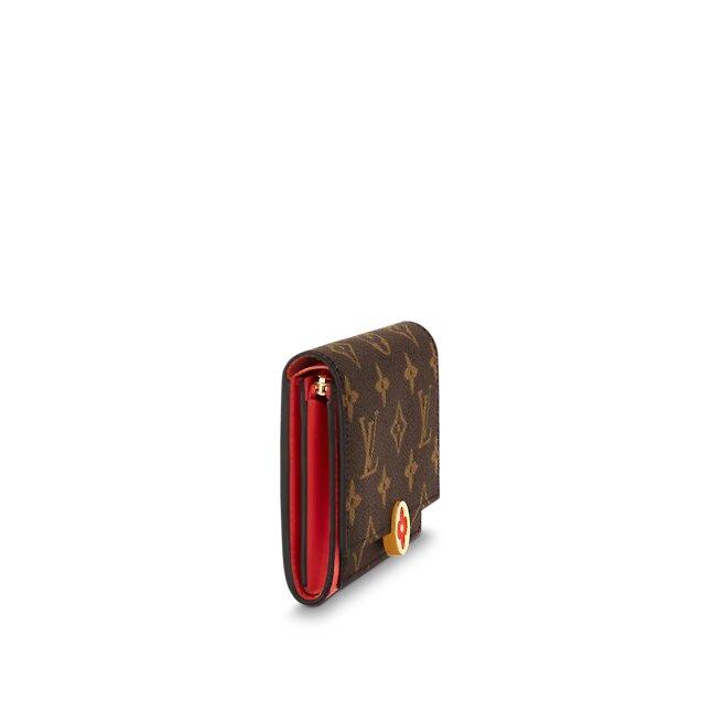 Louis Vuitton FLORE COMPACT WALLET COQUELICOT