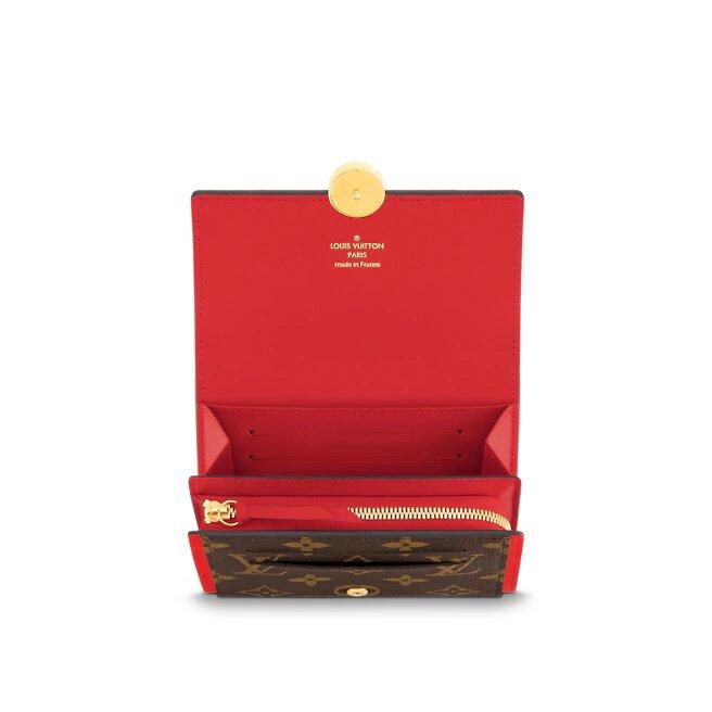 Louis Vuitton FLORE COMPACT WALLET COQUELICOT