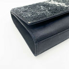 Saint Laurent Monogram Kate Crossbody Sequin Flip Black Satin Shoulder Bag