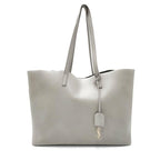 Saint Laurent Bag Shopping Large Monogram Shopper Grey Calfskin Leather Tote