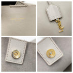 Saint Laurent Bag Shopping Large Monogram Shopper Grey Calfskin Leather Tote