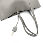 Saint Laurent Bag Shopping Large Monogram Shopper Grey Calfskin Leather Tote