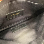 Saint Laurent Black Polka Dot Leather Pouch Monogram Zip Wallet