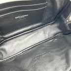 Saint Laurent Camera Lou Grain De Poudre Matelasse Monogram Mini Asphalt Grey Leather Cross Body Bag