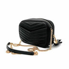 Saint Laurent Camera Lou Grain De Poudre Matelasse Monogram Mini Black Leather Cross Body Bag
