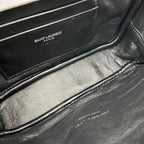 Saint Laurent Camera Lou Grain De Poudre Matelasse Monogram Mini Black Leather Cross Body Bag