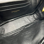 Saint Laurent Camera Lou Grain De Poudre Matelasse Monogram Mini Black Leather Cross Body Bag