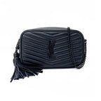 Saint Laurent Camera Lou Matelasse Monogram Mini Black Leather Shoulder Bag