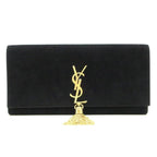 Saint Laurent Cassandre Classic Monogram Tassel Black Suede Clutch