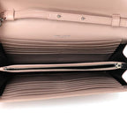 Saint Laurent Chain Wallet Grain De Poudre Matelasse Chevron Monogram Pale Pink Leather Shoulder Bag
