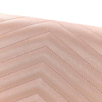 Saint Laurent Chain Wallet Grain De Poudre Matelasse Chevron Monogram Pale Pink Leather Shoulder Bag