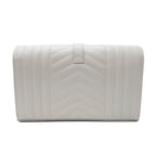 Saint Laurent Chain Wallet Grain De Poudre Mixed Matelasse Triquilt Crema White Leather Shoulder Bag