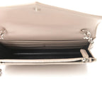 Saint Laurent Chain Wallet Monogram Envelope Grain De Poudre Matelasse Chevron Woc Nude Beige Leather Shoulder Bag