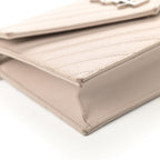 Saint Laurent Chain Wallet Monogram Envelope Grain De Poudre Matelasse Chevron Woc Nude Beige Leather Shoulder Bag