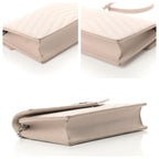 Saint Laurent Chain Wallet Monogram Envelope Grain De Poudre Matelasse Chevron Woc Nude Beige Leather Shoulder Bag