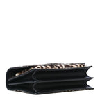 Saint Laurent Chain Wallet Sunset Leopard Print Monogram Small Natural Black Calf Hair Shoulder Bag