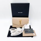 Saint Laurent Clutch Uptown Envelope Beige Leather Cross Body Bag