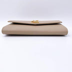 Saint Laurent Clutch Uptown Envelope Beige Leather Cross Body Bag