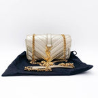 Saint Laurent College Monogram Classic Chain Wallet Matelasse Baby Chain Gold Leather Shoulder Bag