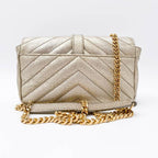 Saint Laurent College Monogram Classic Chain Wallet Matelasse Baby Chain Gold Leather Shoulder Bag