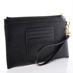 Saint Laurent Envelope Clutch Ysl Monogram Quilted Wallet Black Leather Wristlet