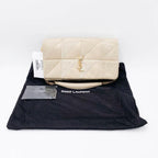 Saint Laurent Jamie Suede Patchwork Monogram Medium Baguette Sea Salt Beige Lambskin Leather Shoulder Bag