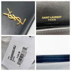 Saint Laurent Kate Ysl Monogram Phone Holder with Strap In Smooth Black Leather Cross Body Bag
