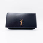 Saint Laurent Kate Ysl Monogram Phone Holder with Strap In Smooth Black Leather Cross Body Bag