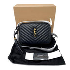 Saint Laurent Lou Monogram Quilted Camera Gold Ghw 2021 Black Leather Cross Body Bag
