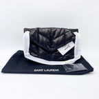 Saint Laurent Lou Small Puffer Lambskin Flap-top Hardware Bhw Black Leather Shoulder Bag