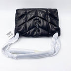 Saint Laurent Lou Small Puffer Lambskin Flap-top Hardware Bhw Black Leather Shoulder Bag