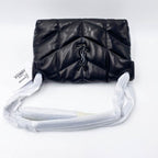Saint Laurent Lou Small Puffer Lambskin Flap-top Hardware Bhw Black Leather Shoulder Bag