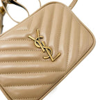 Saint Laurent Monogram Camera Belt Lou Beige Calfskin Leather Cross Body Bag