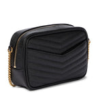 Saint Laurent Monogram Camera Lou Mini Matelasse Black Leather Cross Body Bag